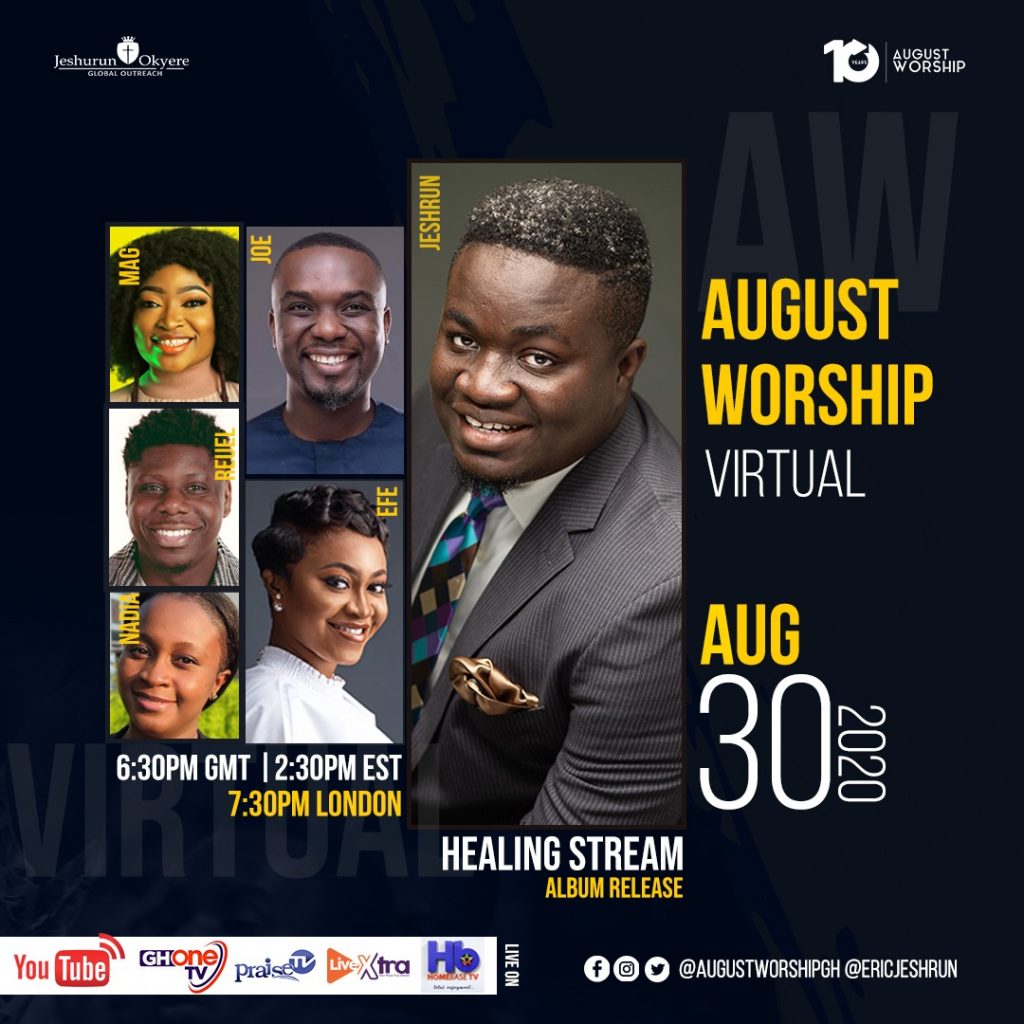  Eric Jeshrun's Debut Album; Healing Streams To Be Launched At August Worship 2020