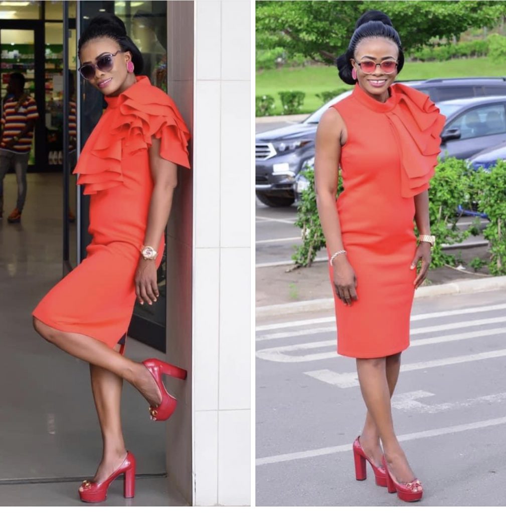 Diana Asamoah’s Outfit and pose sparks reactions on Facebook. 