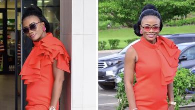 Diana Asamoah’s Outfit and pose sparks reactions on Facebook.