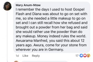 Diana Asamoah’s Outfit and pose sparks reactions on Facebook.