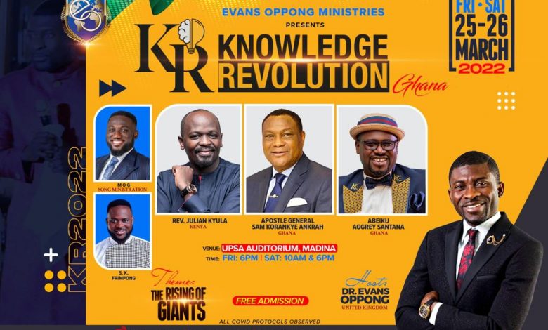 DR Evans Oppong is set to Host Knowledge Revolution in Ghana on March 25th 