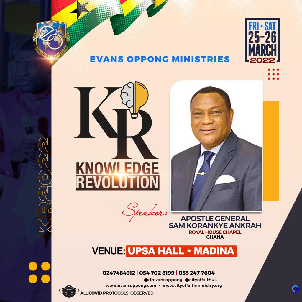 DR Evans Oppong is set to Host Knowledge Revolution in Ghana on March 25th 