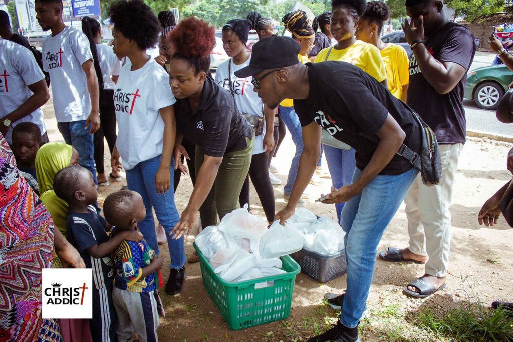Christ Addict Ghana Feeds Over 200 Homeless and Street Children in Accra as Easter Monday Celebration
